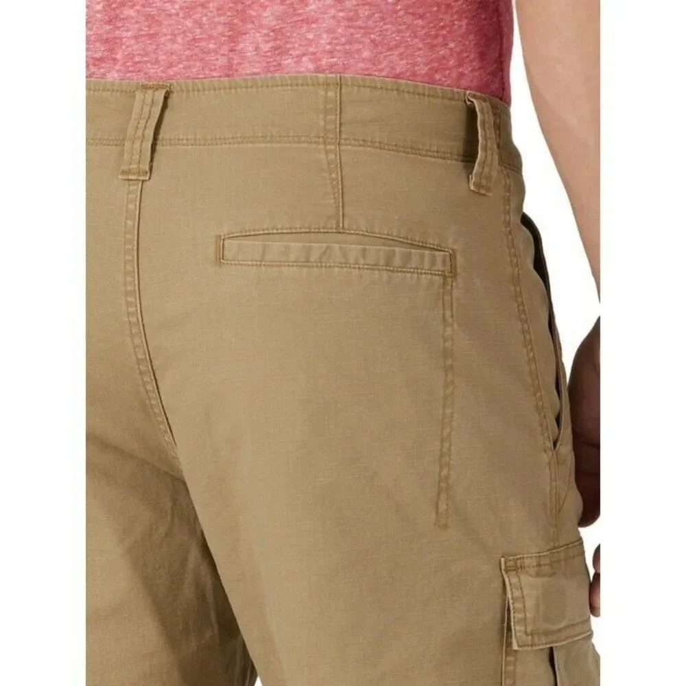 Wrangler Men's Epic Soft Cotton Stretch Relaxed Fit Cargo Shorts Elm Tan Size 48